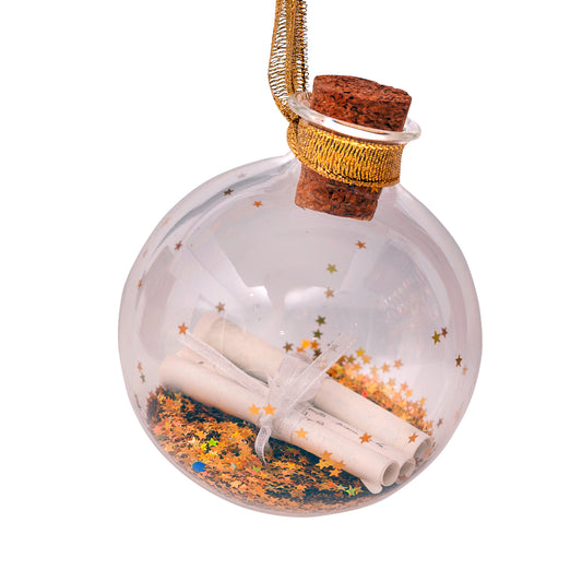 Juletrekule med glitter og papirruller