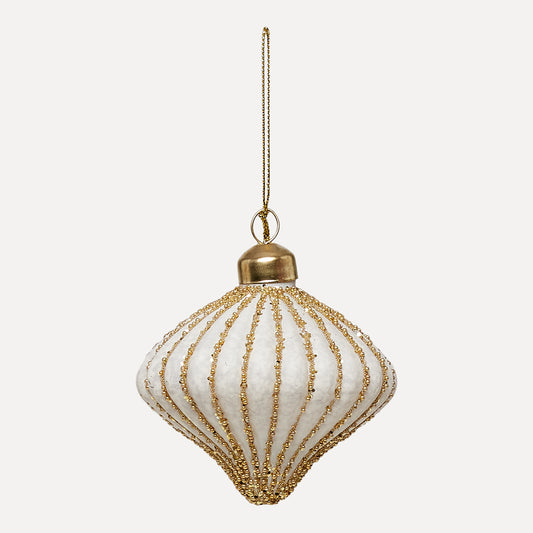 UND Glassløk Hvit m/gull