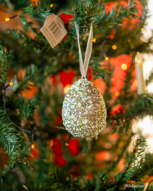 PÅSKE EGG med glitter, Grønn