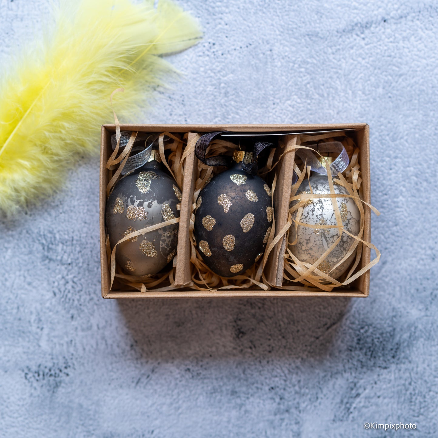 PÅSKE EGG i glass, 3 ass