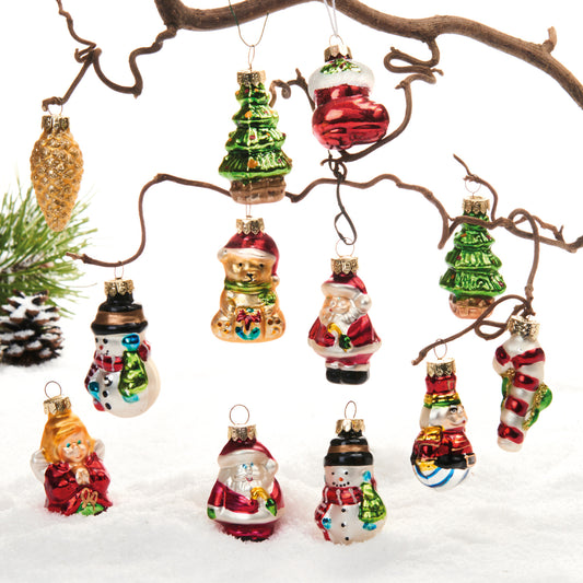 Juletrefigurer i glass, 12 pk