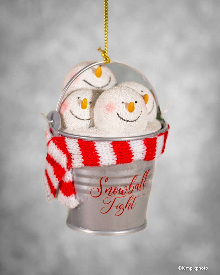 Juletrepynt Snøballer i bøtte