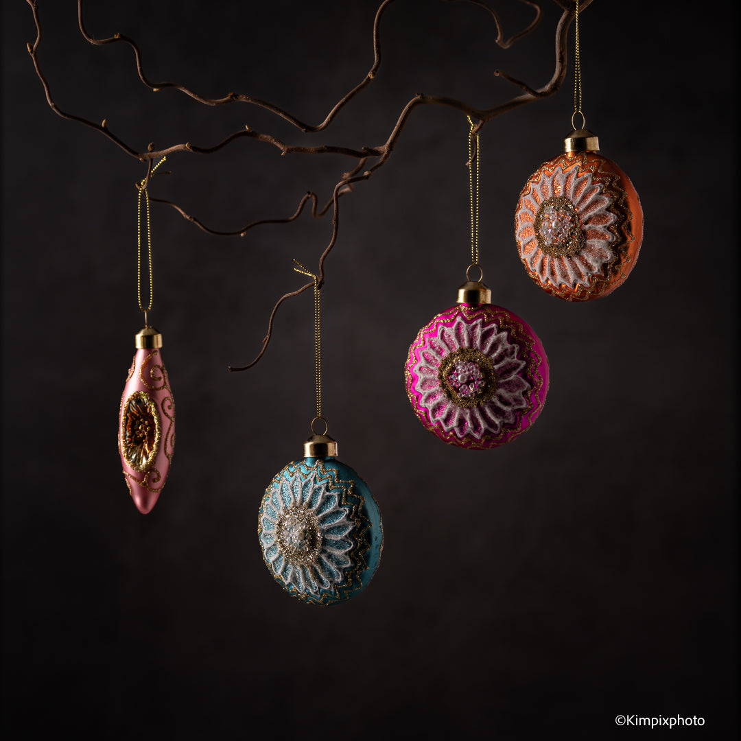 UND Glasskule Flat m/ glitter, Aqua