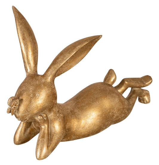 PÅSKEHARE i gull med sommerfugl på nesen