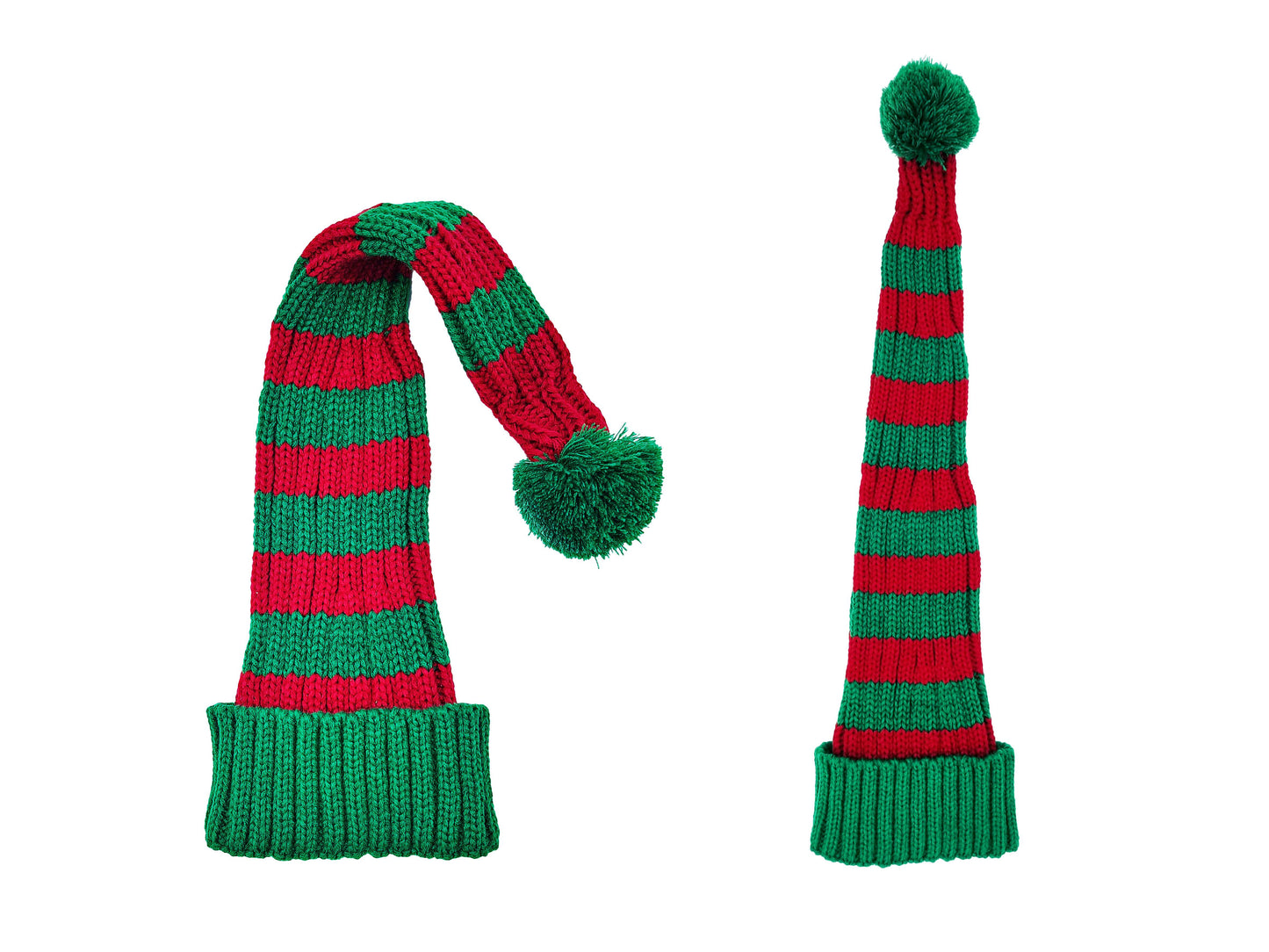 Strikket nisselue Grønn/ rød